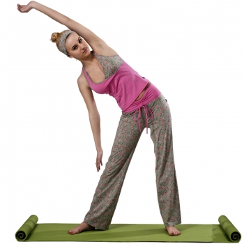 Genuine Yoga Sportswear suits(Floral fabric Sleeveless skirt+Bell-bottomed pants)